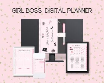 Girl Boss Planner Printable | Entrepreneur Planner for Women | Daily Business Templates & Goal Setting | Boss Babe Productivity Planner