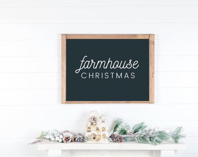 Farmhouse Christmas Sign - Holiday Wall Art Printable - Farmhouse Christmas Decor