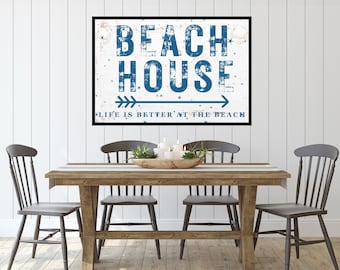 Instant Download Beach House Wall Art - Coastal Farmhouse Decor Print - Entryway Decor