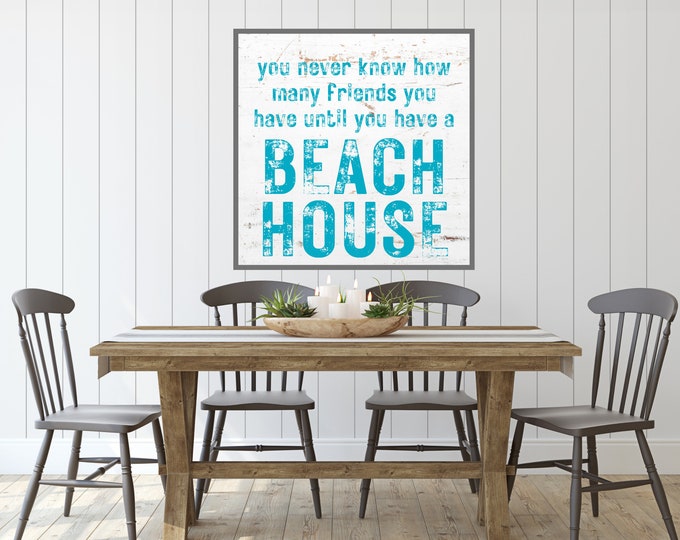 Discover Your Friends with this Beach House Wall Sign - Rustic Digital Print - Summer Home Decor