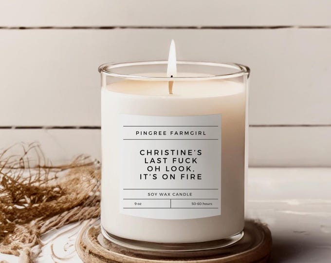 Personalized Last Fuck Scented Soy Candle 9oz Funny Gift for Friends Custom & Non-Toxic Candle with Saying Cool Gift Idea