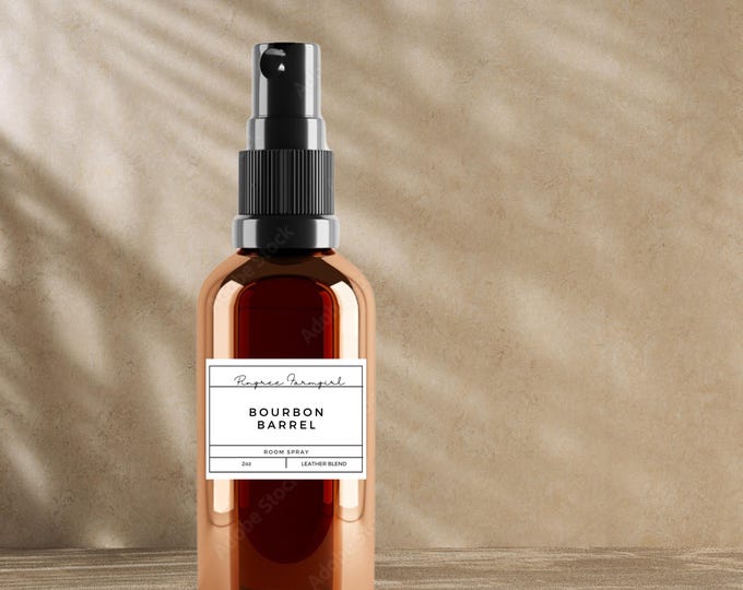 Bourbon Barrel Room Spray | Natural Air Freshener | Essential Oil Scented Spray | Warm Woodsy Fragrance |  Aromatherapy Mist | Gift for Him