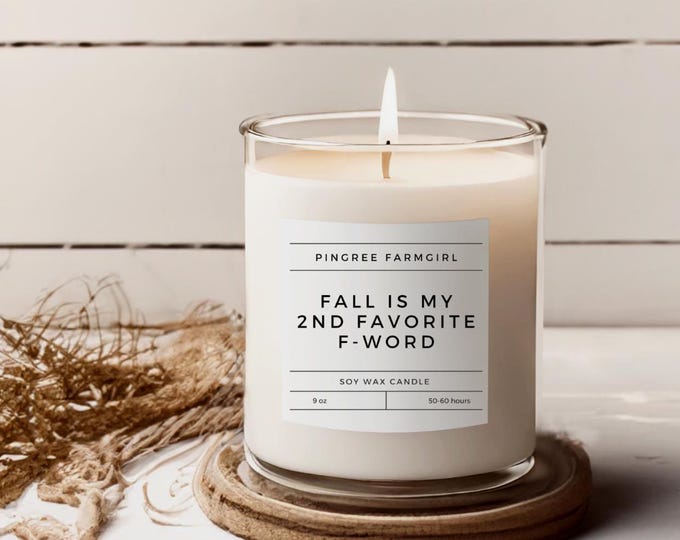 2nd Favorite F Word Candle - Fun and Chic Fall Gift - Cute Small Soy Candle - Trendy Halloween Decor - Cool Girl Aroma - Bestie's Delight
