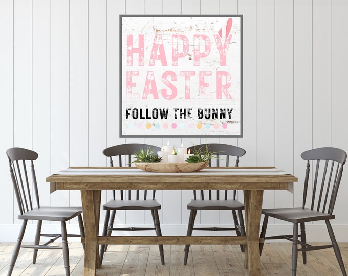 Easter Sign - Wall Decor - Digital Print - Rustic Style - Farmhouse Easter Sign - Pastel Easter - Vintage Style