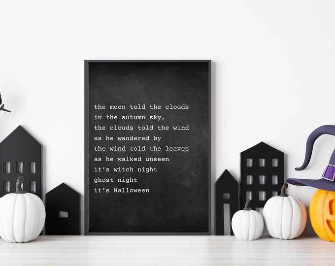 Vintage Style Halloween Poem Print for Rustic Home Decor - Haunted House Art - Spooky Halloween Digital Art Print - Rustic Halloween Decor