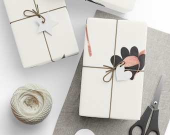 Wrapping Papers, Elegant Christmas Gift Wrap, Minimalist Black Rose Gold Leaf Print, Holiday Gift Wrap Roll, Festive Present Packaging,