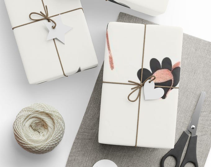 Wrapping Papers, Elegant Christmas Gift Wrap, Minimalist Black Rose Gold Leaf Print, Holiday Gift Wrap Roll, Festive Present Packaging,