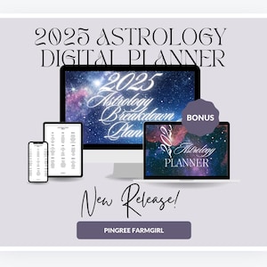 Planificador digital de astrología 2025, diario astrológico con carta natal, planificador para iPad, planificador diario, semanal, mensual y anual del zodíaco, organizador