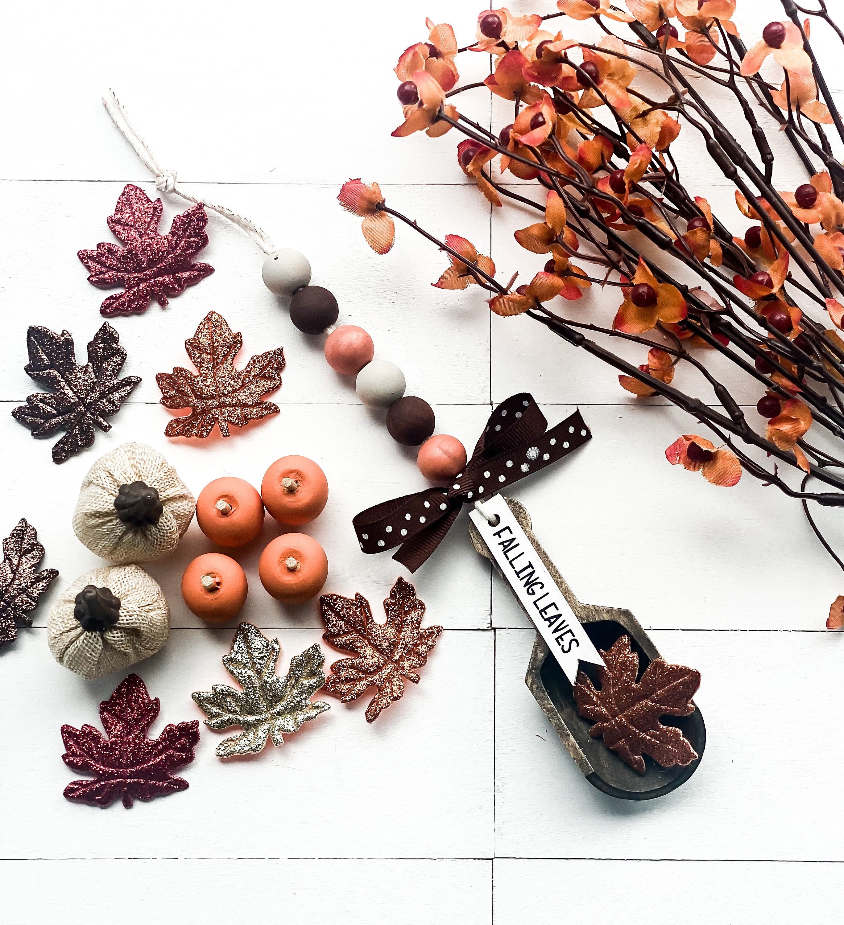 Mini Scoop for Tiered Tray, Fall Tiered Tray Decor, Mini Wood Canister  Scoops, Fall Home Decor, Fall Wood Bead Garland, Hello Fall 