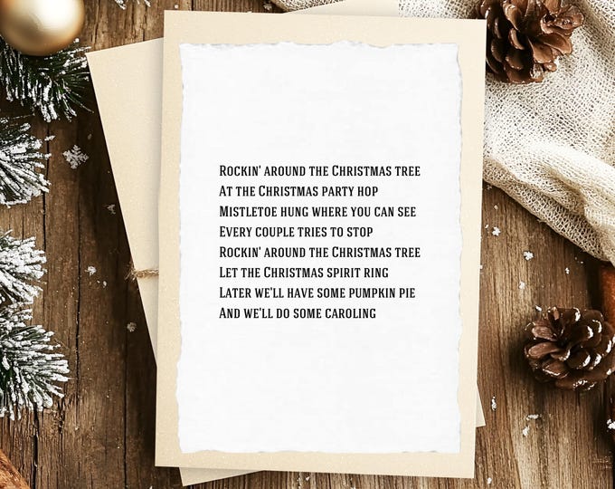 Jingle Bell Rock Art Print, Vintage Deckled Edge Paper, Christmas Music Decor, Festive Holiday Wall Art, Vintage Christmas Print