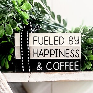 Farmhouse Coffee Tiered Tray Decor, Coffee Bar Decor, Decorative Wood Book Stack, Shelf Sitter, Mini Tiered Tray Decor