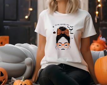 Spooky Era Jersey Tee, Halloween Girl T-Shirt, Glamour Party Fall Shirt, Trick or Treat Top, Halloween Costume Tee