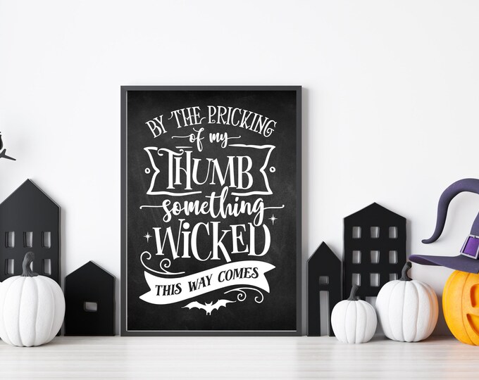 Something Wicked This Way Comes Digital Print - Halloween Wall Art - Haunted House Theme- Fall Home Decor - Halloween Sign, Instant Download