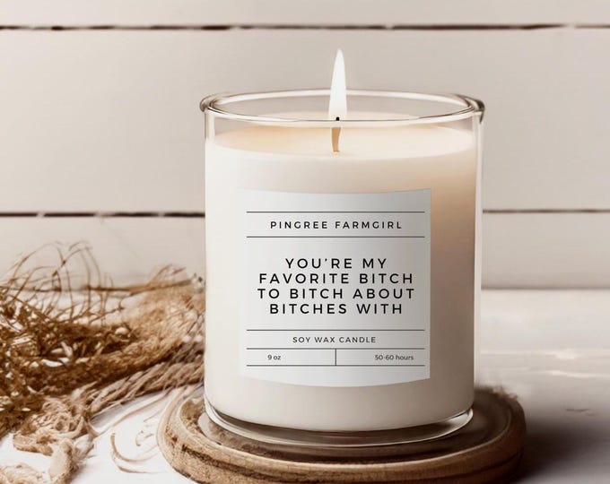 Sarcastic Bitch Candle, 9oz. Soy Candle, Gossip Girl Candle, Gift for Best Friend, Cool Girl Candle, Glass Jar Candle