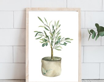 Spring Greenery - Olive Tree Print - Digital Art - Farmhouse Wall Decor - Instant Download - Botanical Home Decor