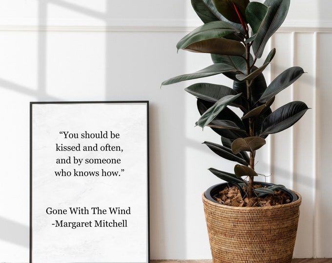 Classic Gone with the Wind Quote Art | 3 Colors Available | Instant Download