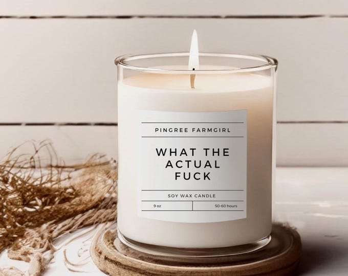 What The Actual Fuck Bold and Playful Soy Candle - Hilarious Saying | Fun Decor Piece | Quirky Gift for Friends | Cool Girl Candle