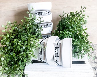 Farmhouse Distressed Mini Terracotta Pots For Tiered Tray Decor, Farmhouse Home Decor, Spring Greenery Decor, Plant Lovers Gift