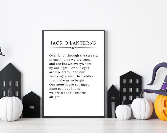 Jack O Lanterns Halloween Quote Print - Halloween Digital Print - Spooky Wall Art - Halloween Quote