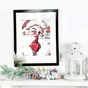 Vintage Santa 11 x 14 Framed Gallery Wall Art Print- Christmas Wall Decor