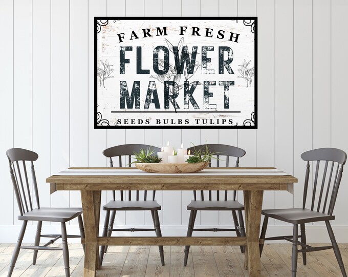 Vintage Flower Store Wall Art - Wall Hanging - Digital Print - Instant Download