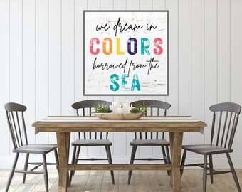Colorful Summer Wall Art Print | Beach House Sign | Coastal Wall Decor |  Sea-Inspired Digital Download