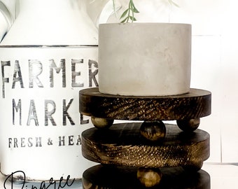 Farmhouse Wood Tiered Tray Riser for Small Decor, Candle Holder, Mug Stand, Plant Stand Farmhouse Decor