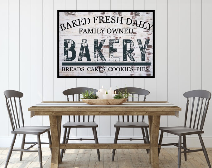 Rustic Bakery Sign - Vintage Farmhouse Wall Decor - Instant Download Digital Art