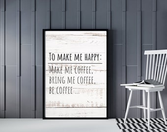 Coffee Farmhouse Style Printable - Coffee Lovers Wall Art - Coffee Bar Sign