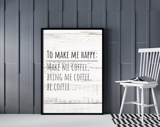 Coffee Farmhouse Style Printable - Coffee Lovers Wall Art - Coffee Bar Sign