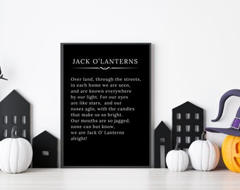 Jack O Lantern Halloween Quote Art Print - Halloween Digital Print - Spooky Wall Art - Halloween Decor