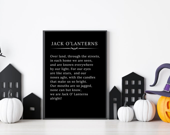 Jack O Lantern Halloween Quote Art Print - Halloween Digital Print - Spooky Wall Art - Halloween Decor