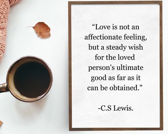 CS Lewis Quote Wall Art Print in 3 Colors - Farmhouse Style Literary Decor - Book Lovers Gift