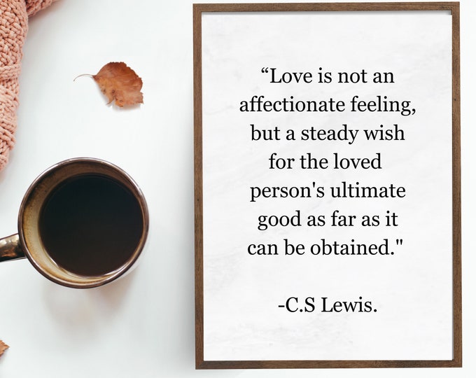 CS Lewis Quote Wall Art Print in 3 Colors - Farmhouse Style Literary Decor - Book Lovers Gift