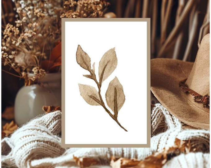 Rustic Fall Farmhouse Leaf Sign - Printable Fall Wall Decor - Instant Download -  Fall Home Decor Digital Print - Autumn Bliss Wall Art