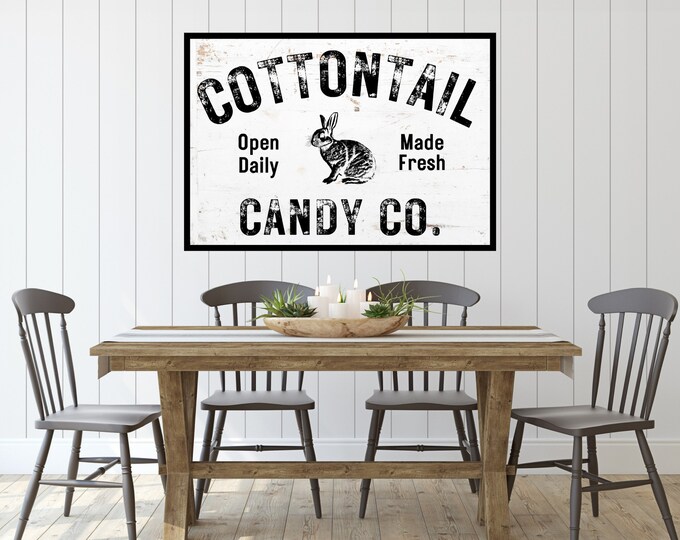 Cottontail Candy Co Digital Print - Vintage Wall Art - Easter Wall Decor - Digital Download