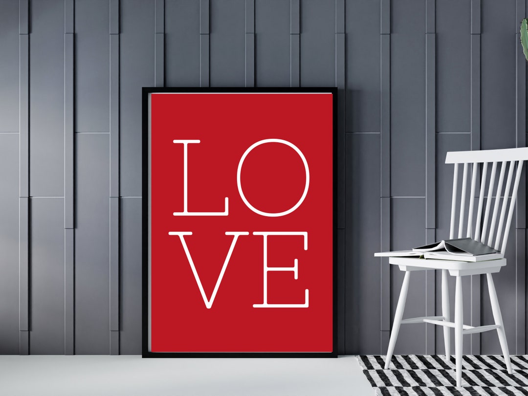 Love Farmhouse Style Valentine's Day Sign Minimalist Wall Art Printable