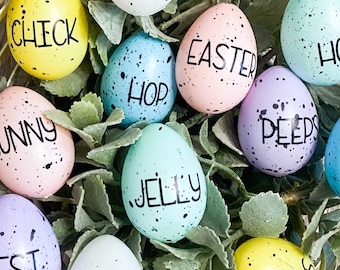 Personalized Speckled Easter Eggs for Easter Baskets and Easter Displays - Set of 6 or 12 - Choose Your Names