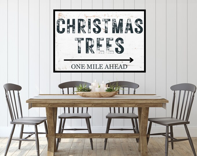 Vintage Christmas Tree Farm Holiday Sign - Digital Print - Printable Wall Decor - Holiday Home Decor