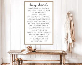 Buy Dirt Motivational Poster Print - Farmhouse Style Wall Art, Inspirational Quote Decor, Rustic Home Print for Cozy Spaces