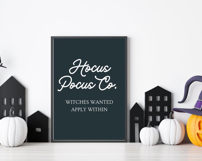 Hocus Pocus Co Art Print - Witchy Halloween Wall Decor - Eerie Haunted House Decorations - Spooky Home Decor - Halloween Digital Print