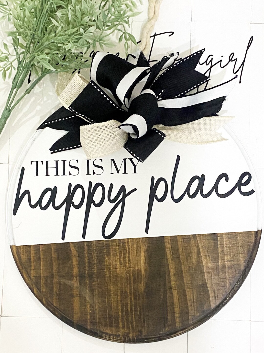 Rustic Farmhouse This is My Happy Place Wood Sign Handmade Etsy