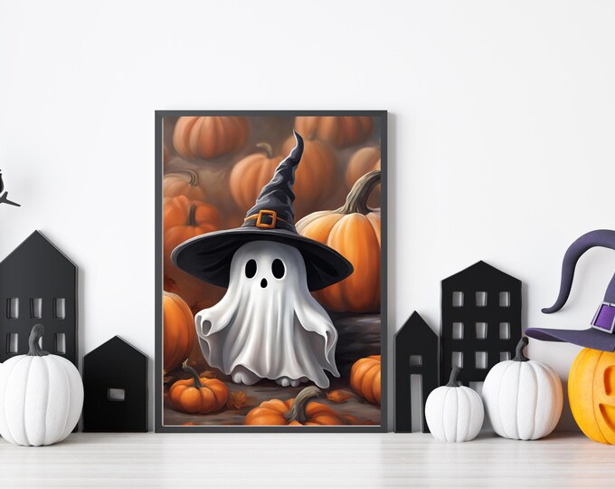 Spooky Dark Art Halloween Ghost Print - Digital Download for Haunted House Decor - Home Decor for Halloween - Instand Download