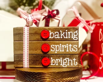 Cute Typography Christmas Sign for Holiday Baking Decor Christmas Cookie Party Sign for Tiered Tray or Hot Cocoa Bar