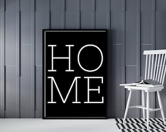 Home  Farmhouse Style Sign - Minimalist Wall Art Printable - Spring Wall Decor