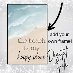 The Beach Is My Happy Place Wooden Hanger A4 main image 0