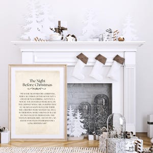 Vintage The Night Before Christmas Matte Vertical Art Poster, Nostalgic Wall Art Decor, Holiday Storybook Print, Christmas Keepsake