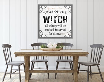 Magical Home of the Witch Halloween Wall Art Print - Digital Decor - Halloween Sign - Witch Decor