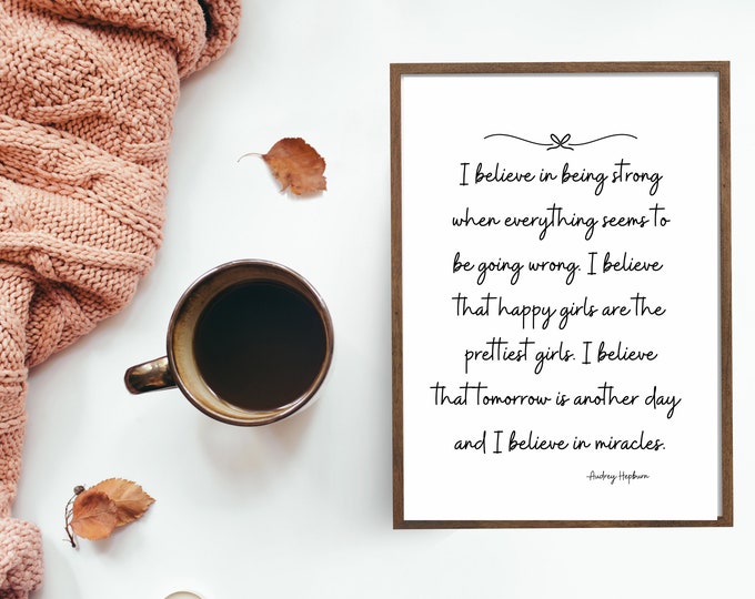 Audrey Hepburn Farmhouse Wall Art Print - Gift for Her - Instant Download - Rustic Home Decor