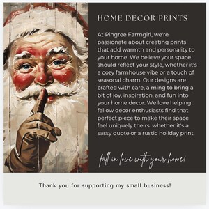 Vintage Santa Wall Art Print, Santa Face, Santa Sign, Santa Wall Art, Old World Santa, Sepia Christmas Wall Art, Old Fashioned Santa Poster image 5
